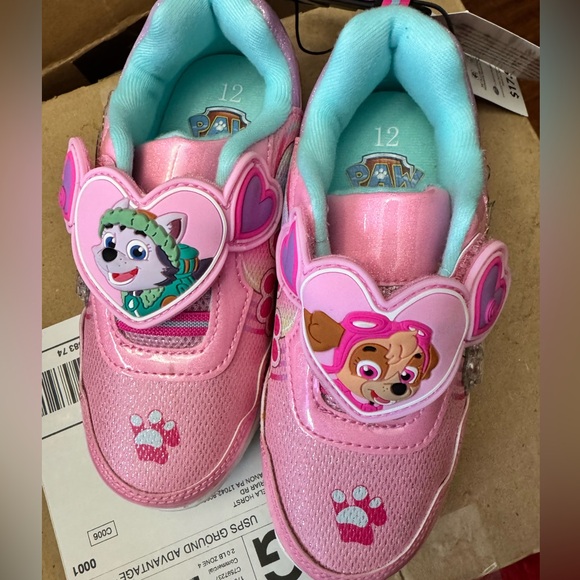 Paw Patrol Other - Paw Patrol Pink Glitter Kids Sneakers with Aqua Lining